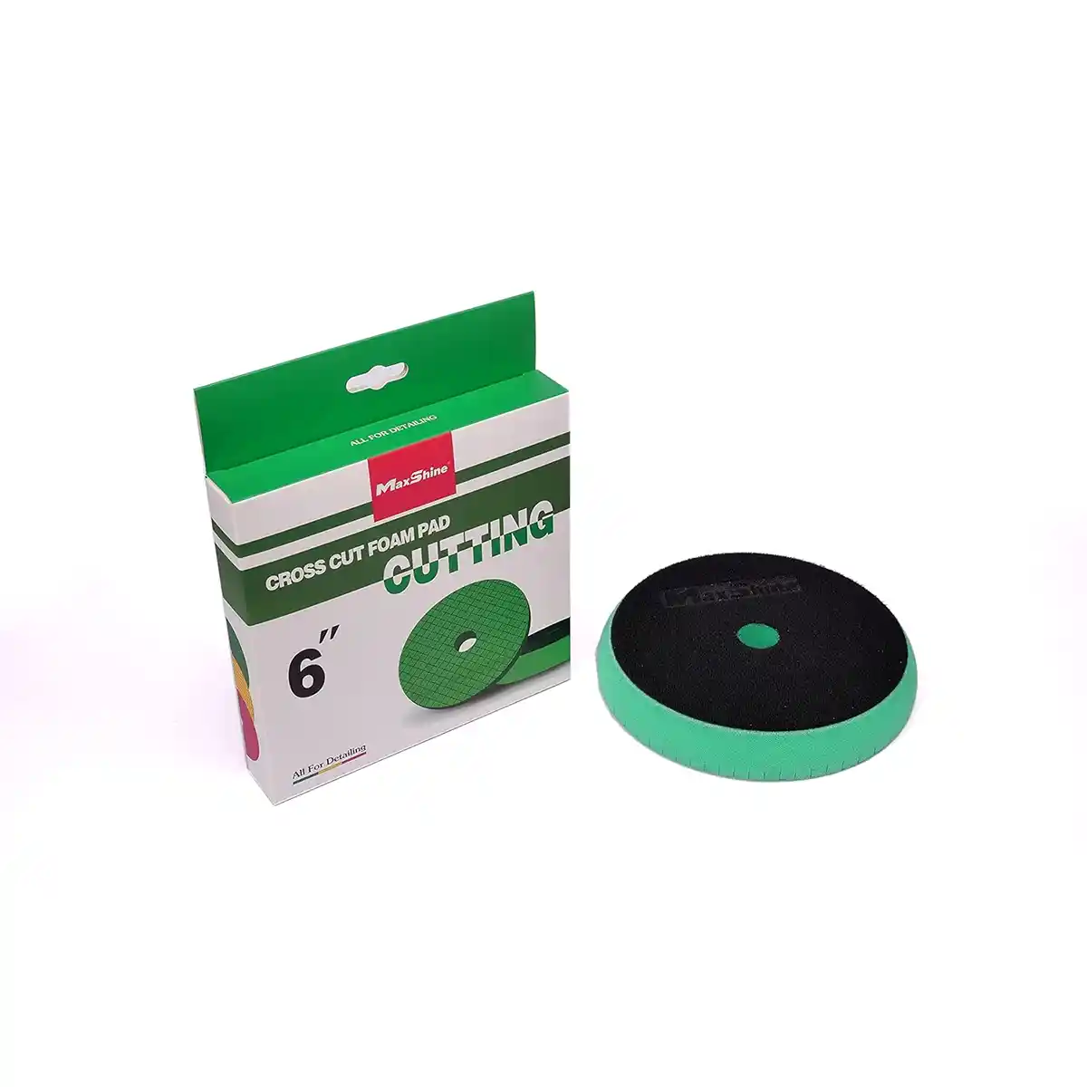 Maxshine Cross Cut Foam Pad and Green Cutting 6 Inch for Heavy-Duty